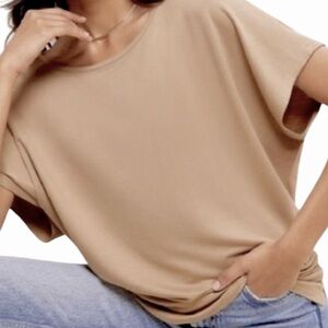 Lauren Ralph Lauren size XL gold metallic shirt sleeve tee with dolman sleeve